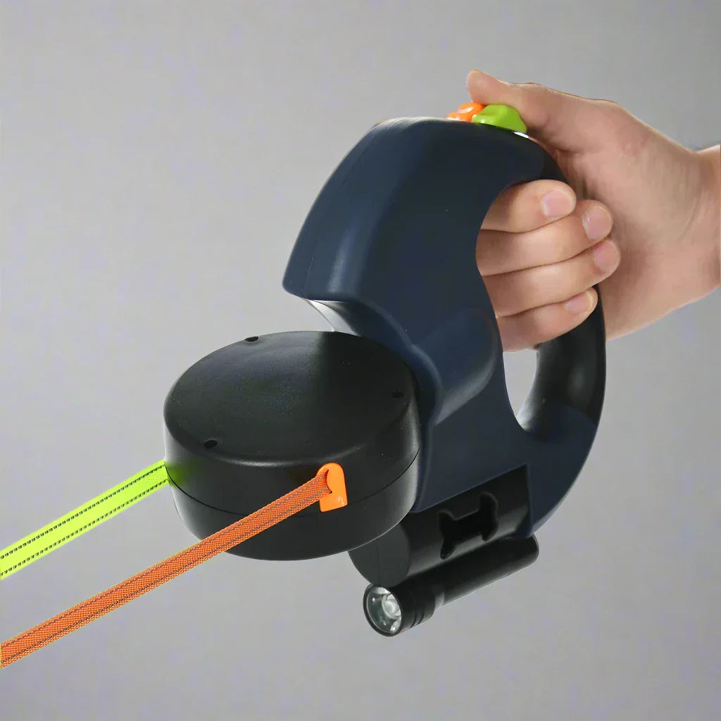 Double Pet Leash Retractable with Lights