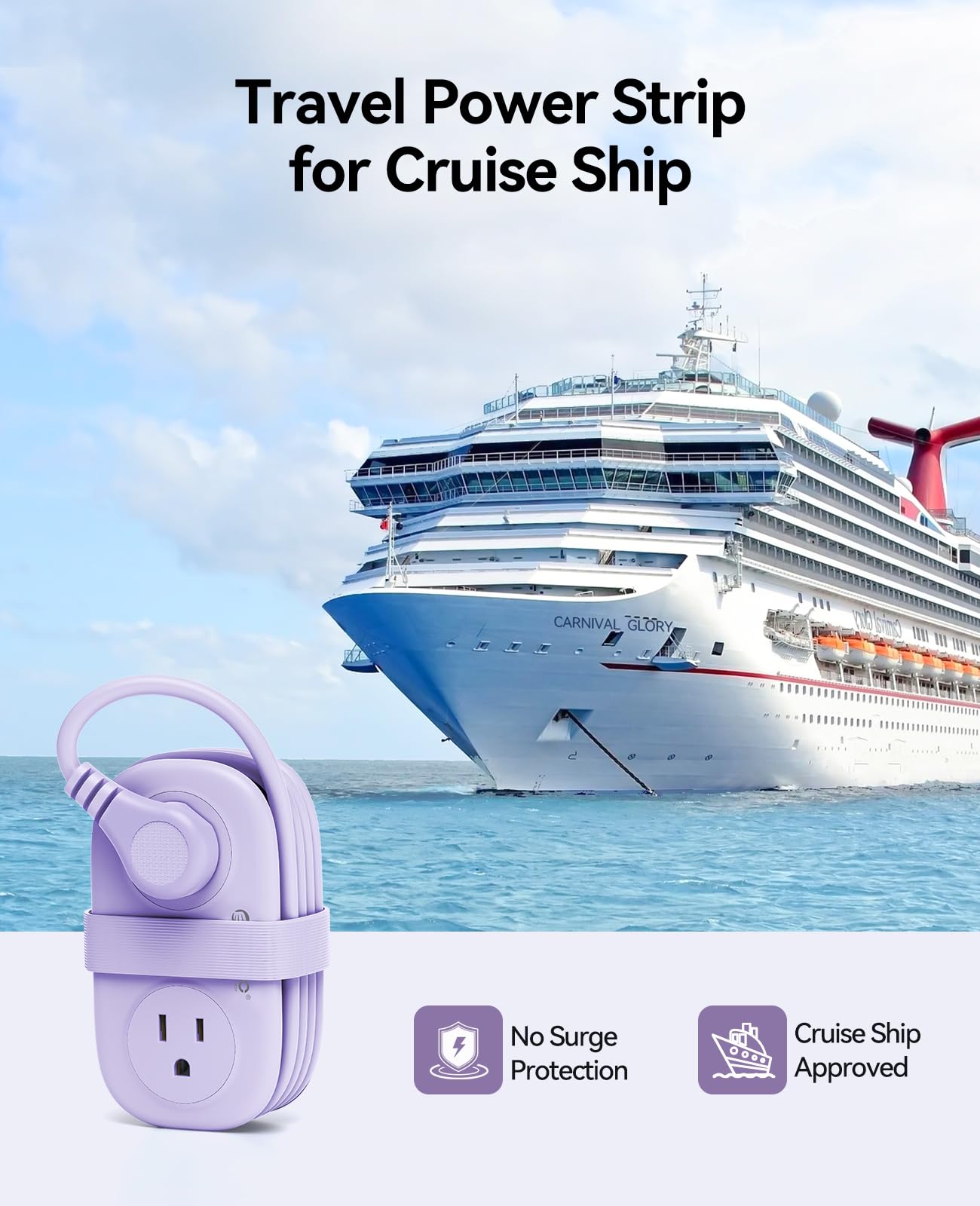 4FT Travel Power Strip with 4 AC Outlets